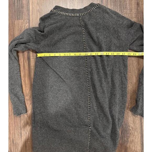 Allsaints Wool/Cashmere Chain Jumper Sweater Tunic Charcoal gray sz US6 - Picture 3 of 6